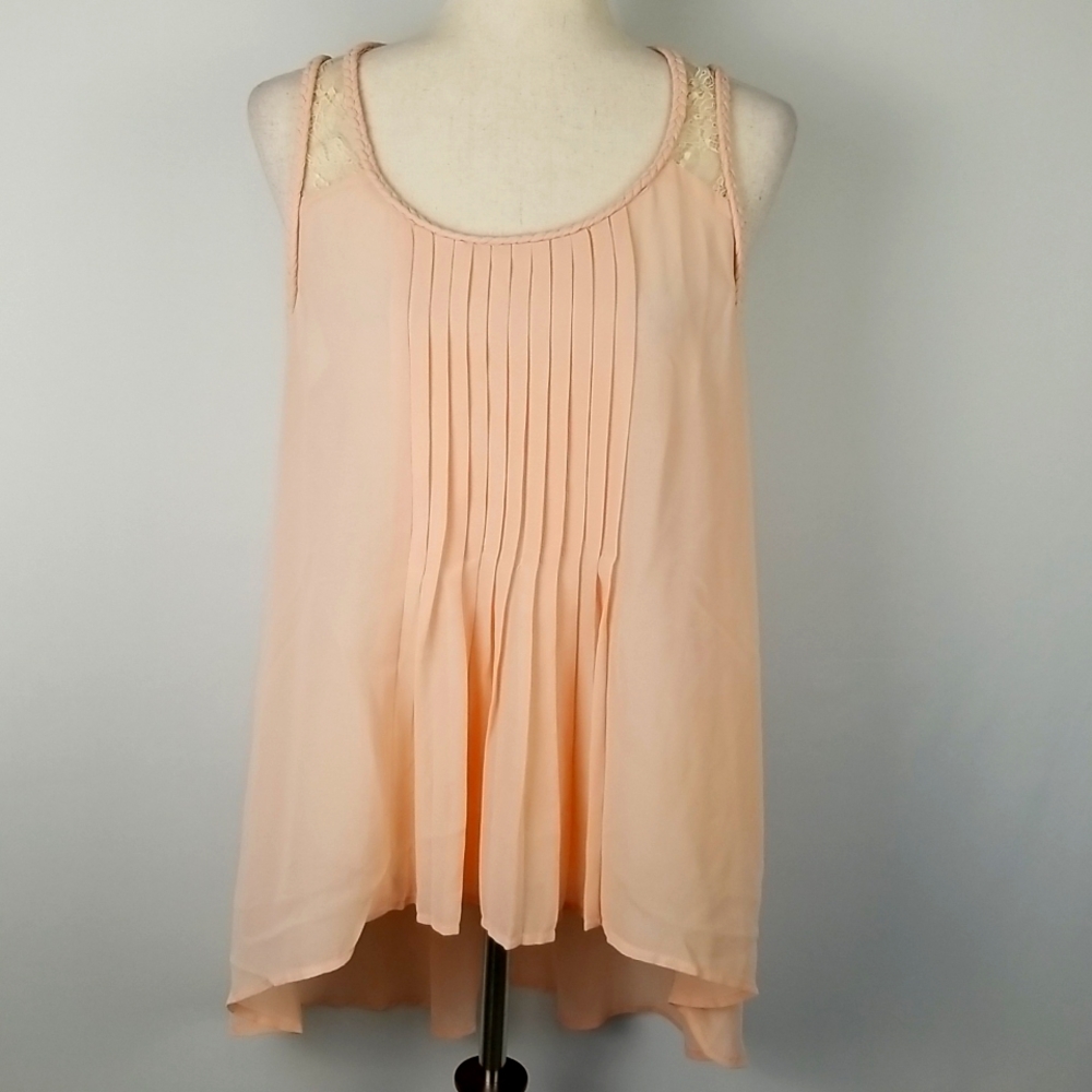 EUC Doe & Rae Sleeveless Sheer Top Size L